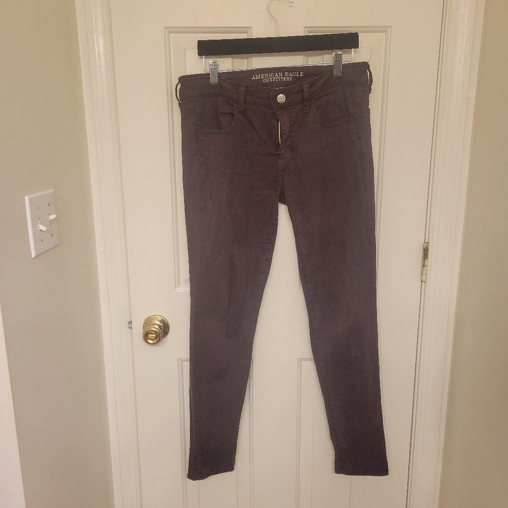American Eagle Outfitters Super Stretch Jeggings in Purple, Size 12